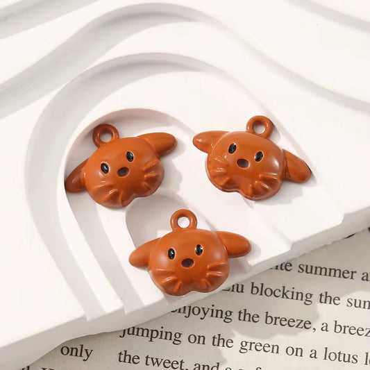 SS 2897 Brown Puppy Alloy Premium charm ( 1 pc ) Tarnish Resistant ( 9:17 mm )