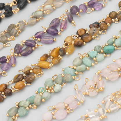 BBB 355 (d) Quartz Gemstone 18k gold plated charm ( 1 pc ) Anti tarnish