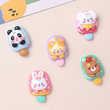 BBB 077 (a) Cute Bear popsicle resin charm ( 1 pc ) with / without Hook