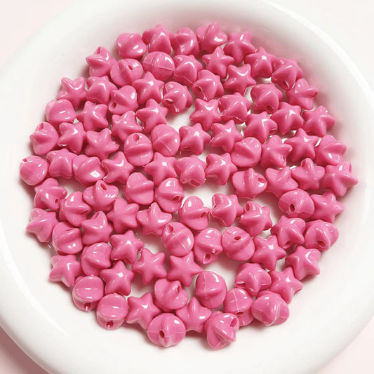 BBB 219 (i) Dark Pink Star Bubble 3D Acrylic bead ( 1 pc ) UV Plated ( 13 mm )