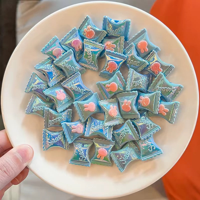 BBB 239 (e) Light Blue Rabbit candy Luminous Shiny Bead ( 1 pc ) UV Plated Acrylic ( 22:17 mm )