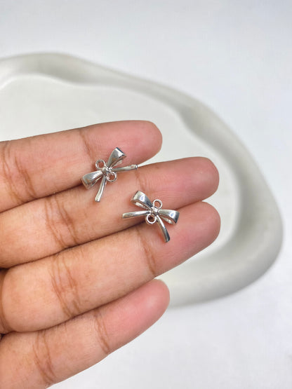 SS 2115 Bow double hanging Charm Spray painted Alloy Premium ( 1 pc ) Tarnish Resistant ( 9:14 mm )