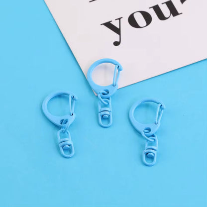 BBB 269 (L) Blue Candy baked paint D Shape Buckle Ring Keychain Clasp ( 1 pc ) Spring Clasp Key Ring ( 38 mm ) High Quality Alloy