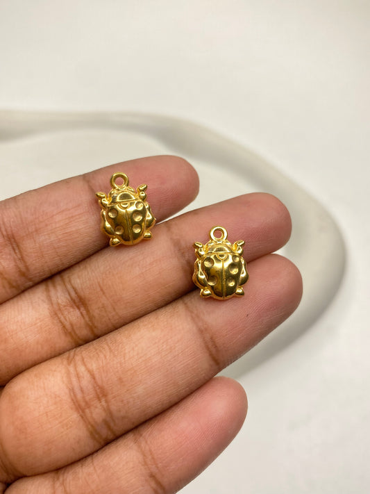 SS 2858 Bug charm 18K Gold plated stainless steel ( 1 piece ) Anti tarnish ( 14:10 mm )