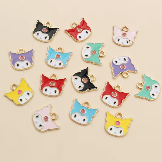 EC 2207 Cartoon girl enamel charm ( 1 pc )