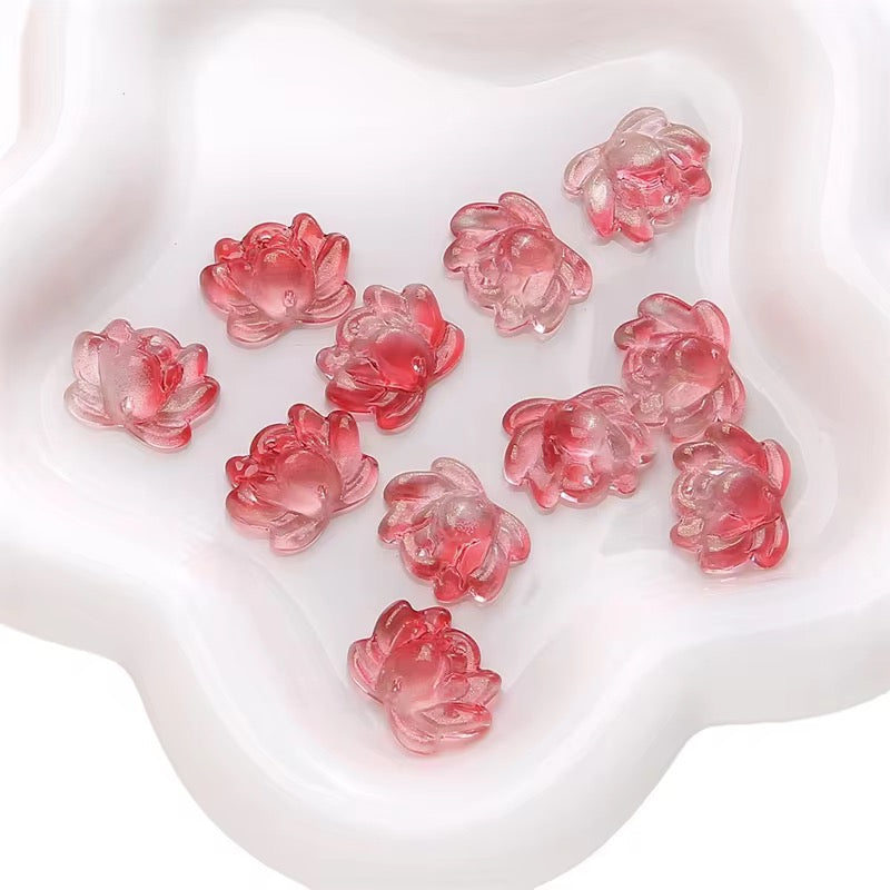 GB44 Lotus glass bead ( 1 pc ) Lampwork Bead