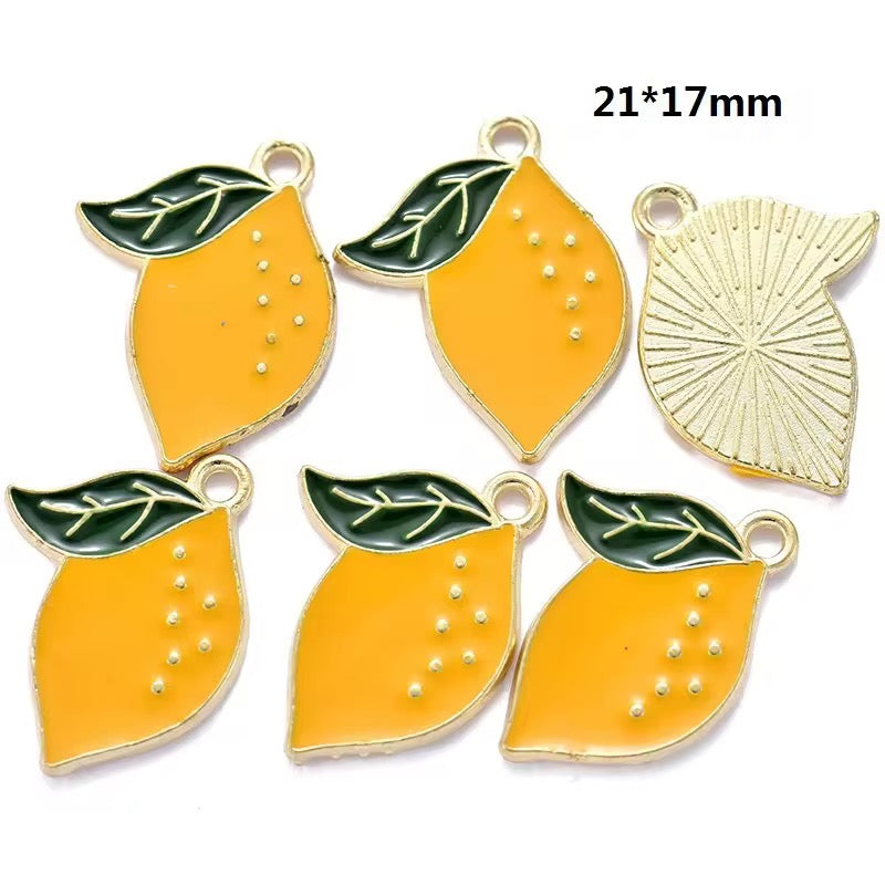 EC 2133 Lemon Fruit enamel charm ( 1 pc )