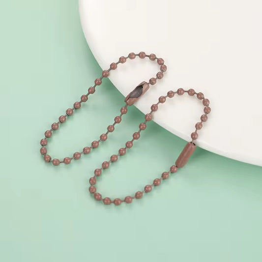 BBB 184 (h) Brown Bead ball chain Keychain ( 1 pc )