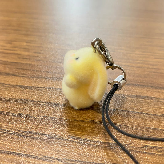 BBB 267 (h) Cute Fur Bunny 3D Flocking Resin charm ( 1 pc ) with Hook ( no keyring ) ( 95 mm )