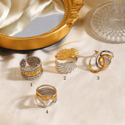 RSJ38B Dual Tone Harmony Ring 18k Gold PVD plated