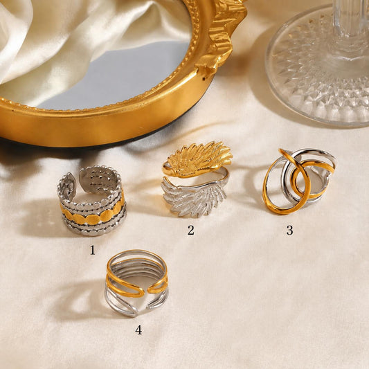 RSJ38B Dual Tone Harmony Ring 18k Gold PVD plated