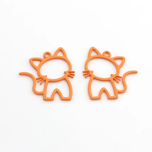 AC 1414 - orange cat alloy charm - per piece