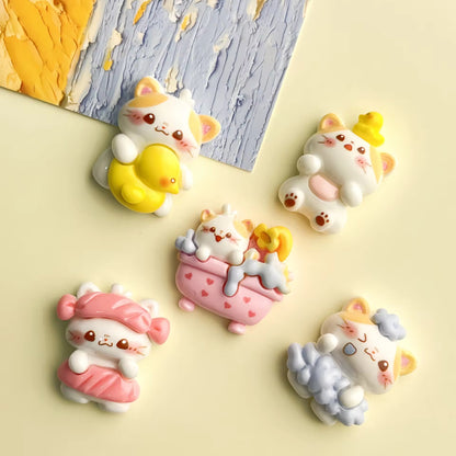 BBB 070 (a) Bubble bath Cat cartoon themed resin charm ( 1 pc ) with / without Hook