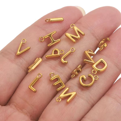 SC14H Alphabets Tiny Bubble charm 18k Gold PVD plated 316 stainless steel ( 1 pc ) Anti tarnish