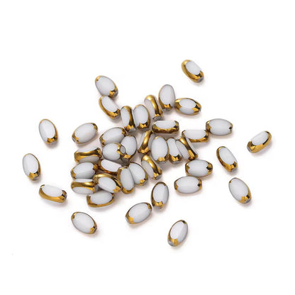 GB01A Gold Edge Faceted Crystal glass bead ( 1 pc ) Lampwork Bead