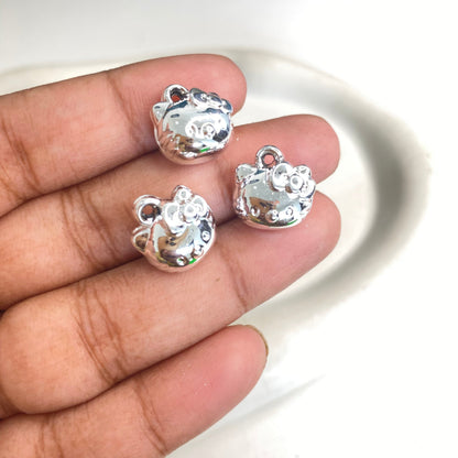 MC02J Hello Kitty Gold Metal Plastic Charm ( 1 piece ) High Shine ( 8:14 mm )