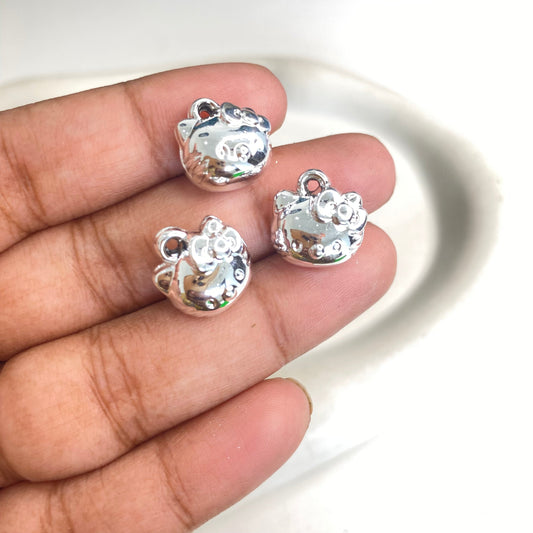 MC03G Hello Kitty Gold Metal Plastic Charm ( 1 piece ) High Shine ( 8:14 mm )