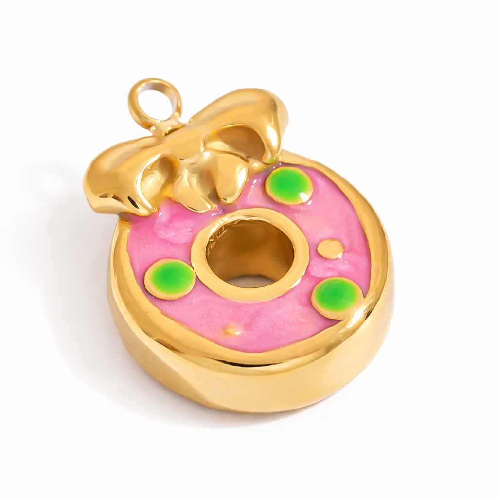 SC01O Bow Donut 3D Enamel Charm - 316 SS PVD ( 1 pc ) Premium Collectible | Anti tarnish