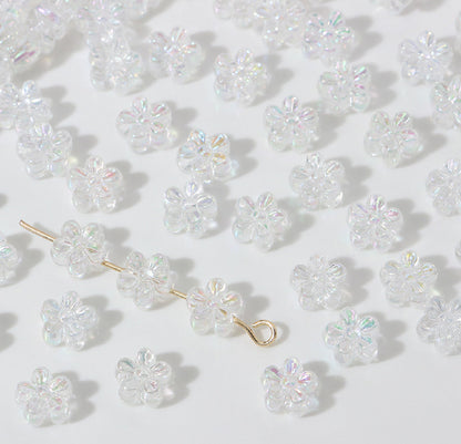 AB47 daisy flower candy Luminous Shiny Bead ( 1 pc ) UV Plated Acrylic ( 7 mm )