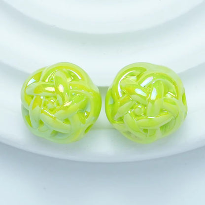 BBB 382 Yarn Ball Round Bead ( 1 pc ) UV plated Acrylic ( 16mm )