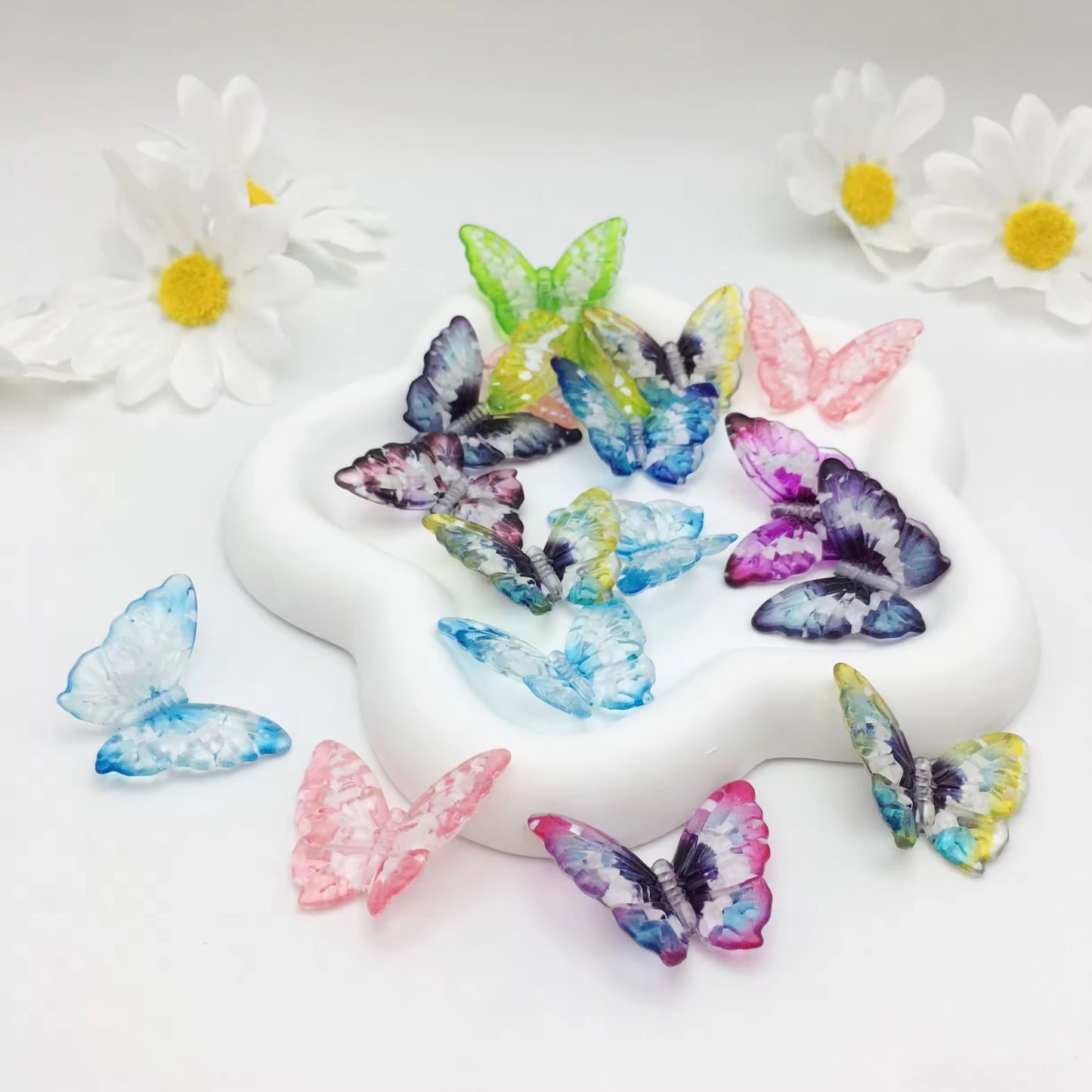 BBB 387 Butterfly ShinyBead ( 1 pc ) UV Plated Acrylic ( 40*30mm )