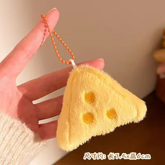 PK 88 Cheese Slice 3D Plush Toy Keychain ( 1 pc ) Imported Premium Quality