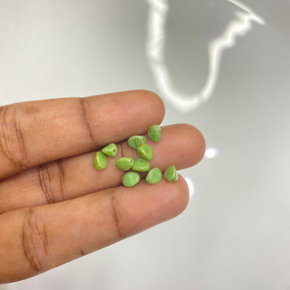 BBB  112 (A) Czech pressed Glass Pinch Beads Opaque pale green Picasso -(1PC)