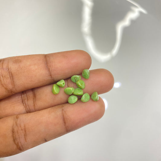 BBB  112 (A) Czech pressed Glass Pinch Beads Opaque pale green Picasso -(1PC)