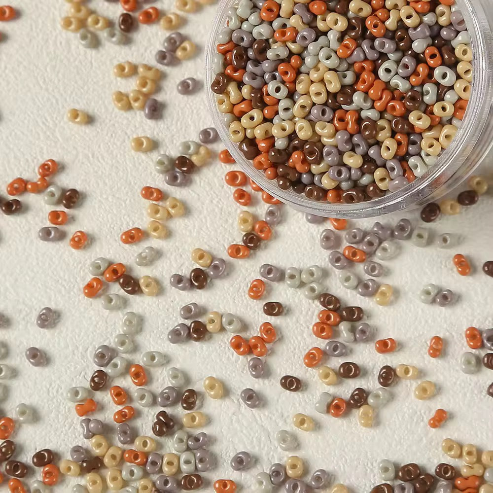 BBB 356 (d) Mixed Czech glass bead ( 10 gm ) Lampwork Bead ( 3*5 mm )