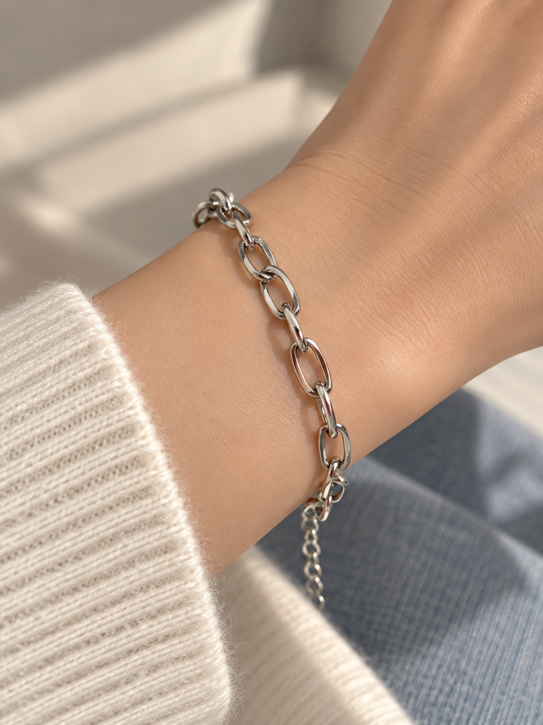MEJ05D Bracelet- Silver PVD plated