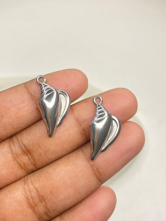 SS 2868 Conch Silver plated stainless steel ( 1 piece ) Anti tarnish ( 12:21 mm )
