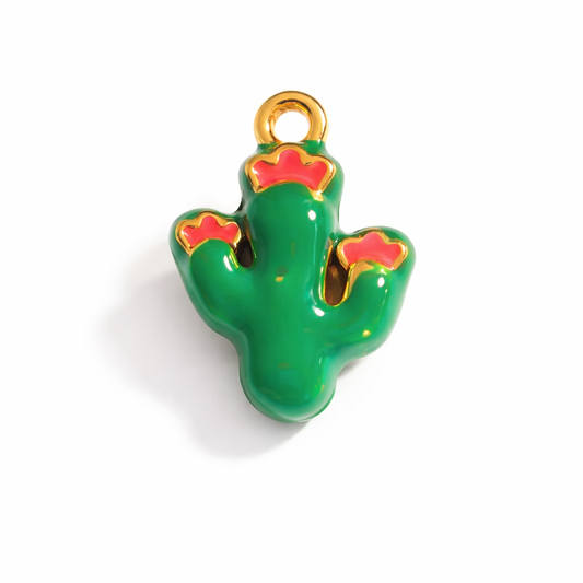 SS 3067 Cactus 3D Enamel Charm - 316 SS PVD ( 1 pc ) Premium Collectible | Anti tarnish