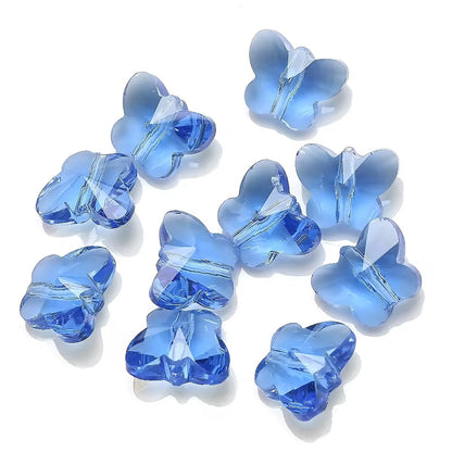 BBB 79 (b) Blue Butterfly Faceted Crystal glass beads ( 1 pc )