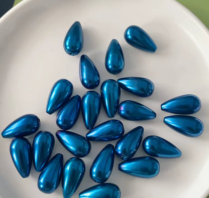 BBB 226 (a) Dark Blue Pearly Waterdrop Acrylic bead ( 1 pc ) UV Plated ( 15:22 mm )