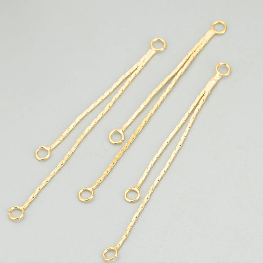 CZ 963 - 18k gold plated wavy tassel connector- Anti tarnish - per piece