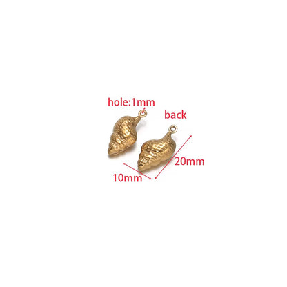 SC16N Textured Conch charm 18k Gold PVD 316 stainless steel ( 1 pc ) Anti tarnish