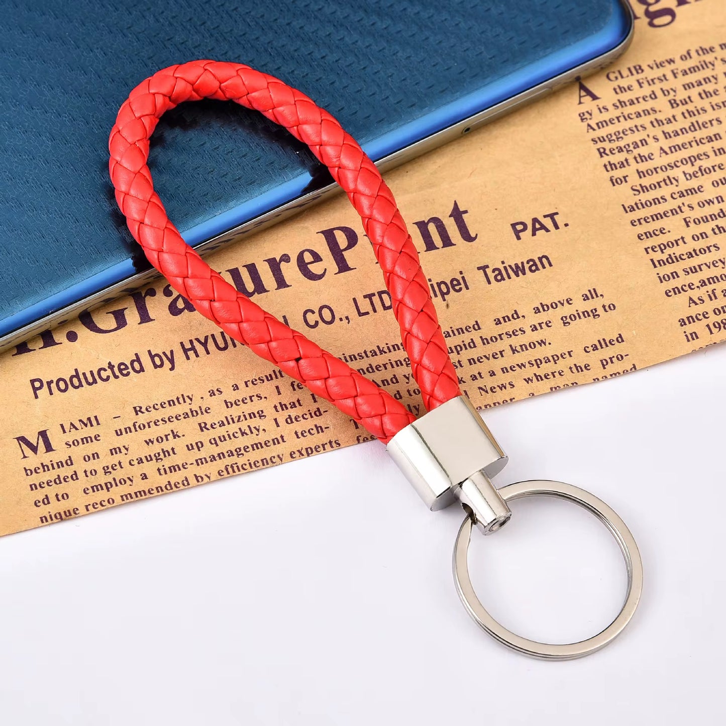 BBB 270 (i) Red Clipper Keychain Vintage Leather - buckle keychain tag ( 1 pc ) ( 15 cm )