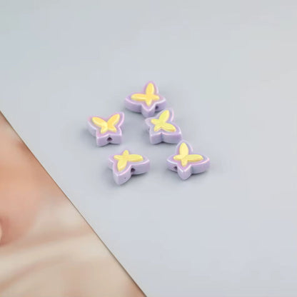 AB59 Butterfly Double colour Luminous Shiny Bead ( 1 pc ) UV Plated Acrylic ( 17 mm )