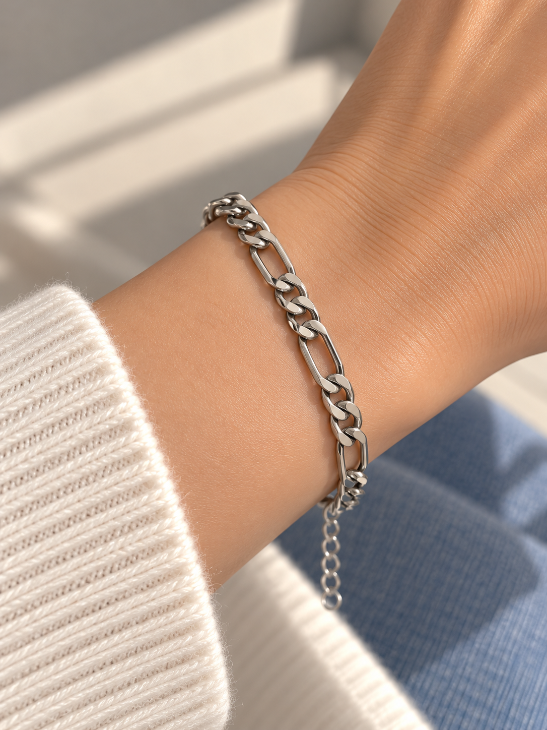 MEJ05F Bracelet- Silver PVD plated