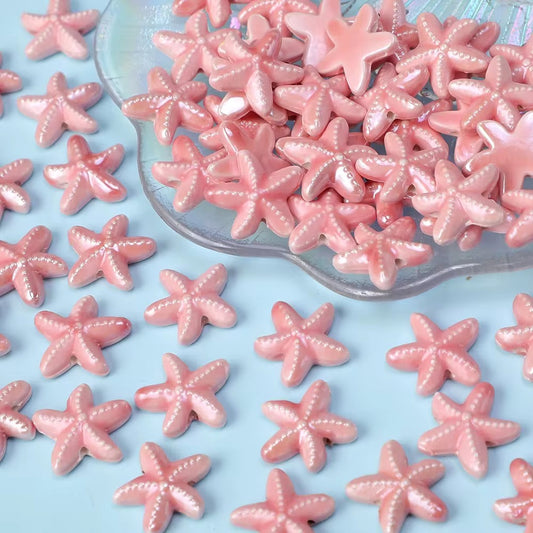 BBB 053 (g) light pink Star Fish porcelain ceramic bead ( 1 pc )