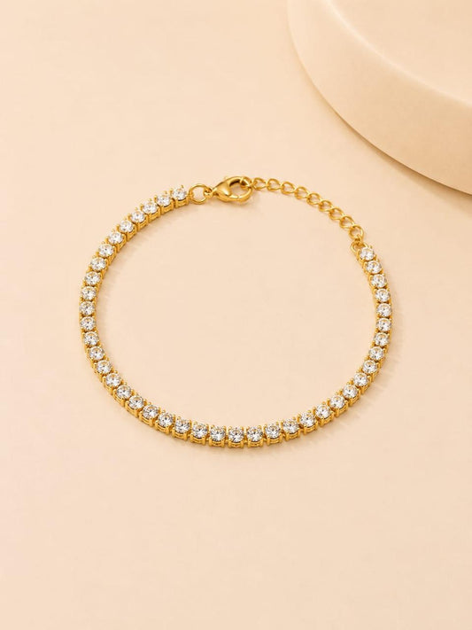 BSJ17C Clear zircon Bracelet - 18K Gold PVD plated