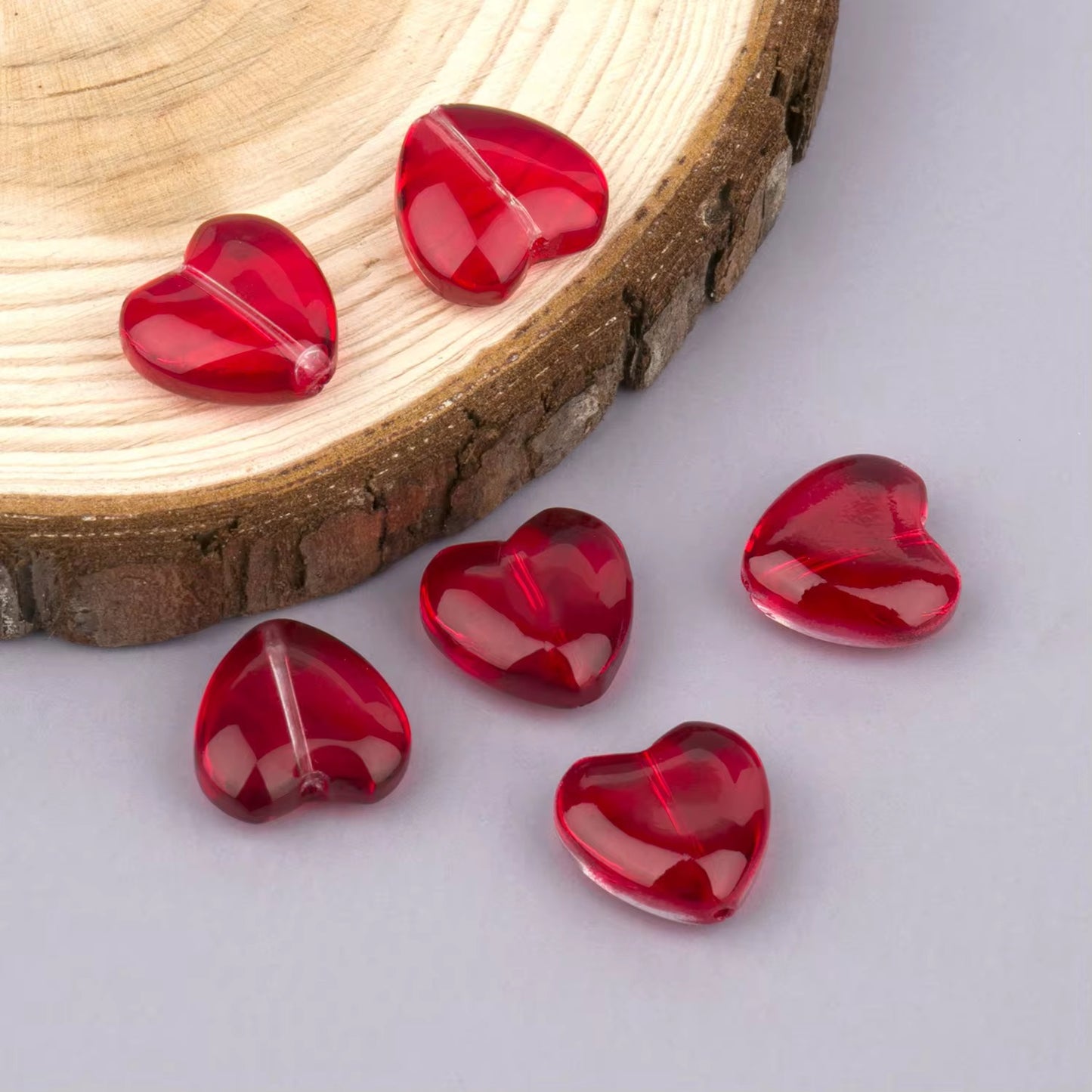 BBB 225 (a) Red Heart Crystal glass bead ( 1 pc ) ( 8 mm )