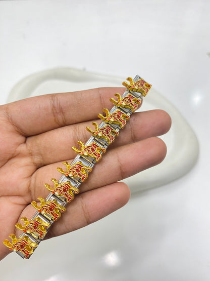 IC 31 Reindeer Italian charm bracelet - stainless steel ( 1 pc ) Anti tarnish