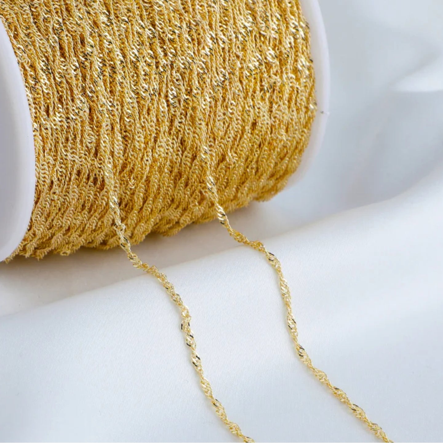 CN 107 14k gold plated waterwave chain ( 1 feet ) Anti tarnish – Shas