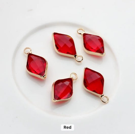 BBB 142 (A) Red Diamond zircon charm - Anti tarnish (1PC)