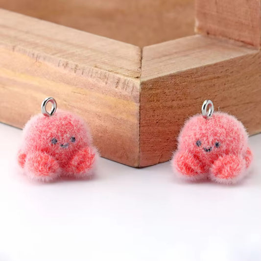 BBB 267 (j) Cray fish Cute Fur 3D Flocking Resin charm ( 1 pc ) ( 15*22 mm )