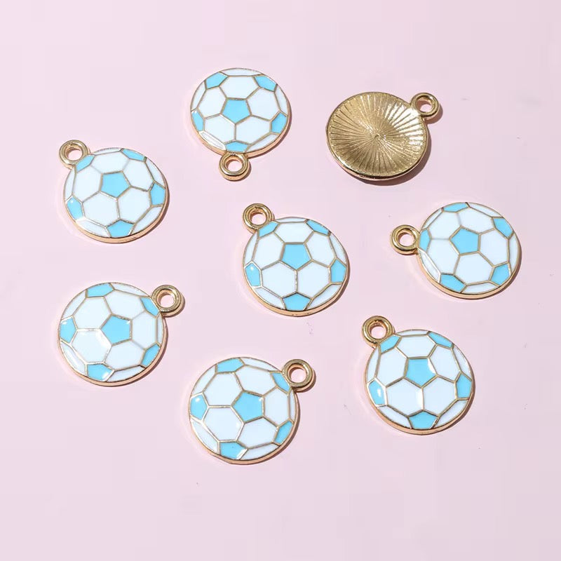 SS 2657 (b) Blue Football Soccer Enamel Charm ( 1 pc ) tarnish resistant