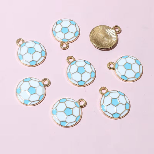 SS 2657 (b) Blue Football Soccer Enamel Charm ( 1 pc ) tarnish resistant