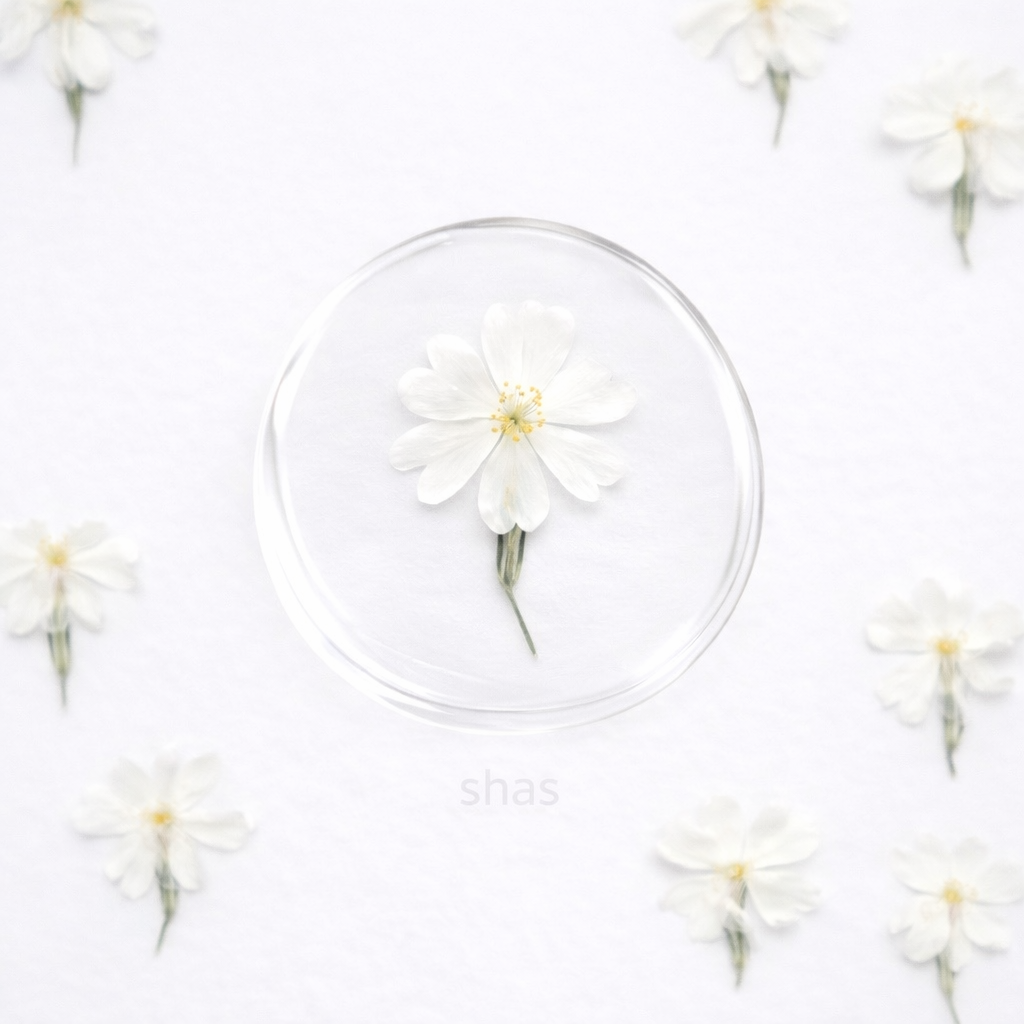 DF 27 White Phlox with Leaves Pressed Dried Flower ( 1 pc ) plain dried flower for Resin Art
