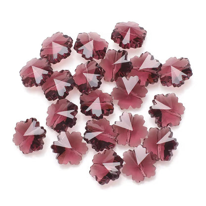 GB27 Snowflake Flower Faceted Crystal glass beads ( 1 pc )